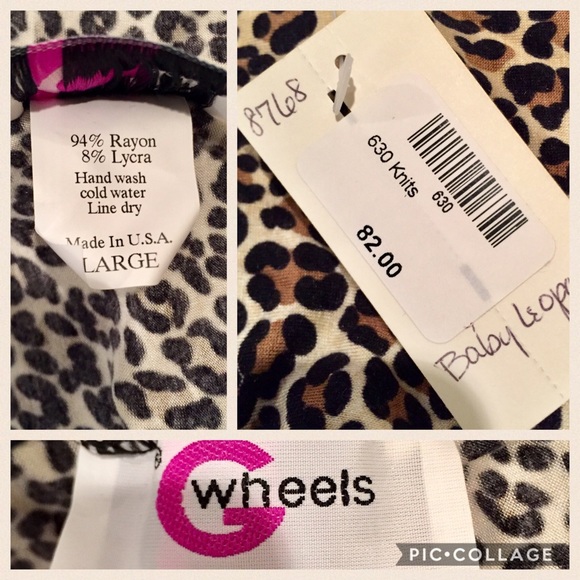 G WHEELS Leopard Print Stretchy Knit Top NWT - Picture 5 of 5